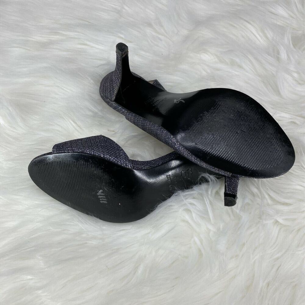 Nine West Women's Bankhead Slingback Heels Size 10M Metallic Gray Ankle Strap - Picture 8 of 8